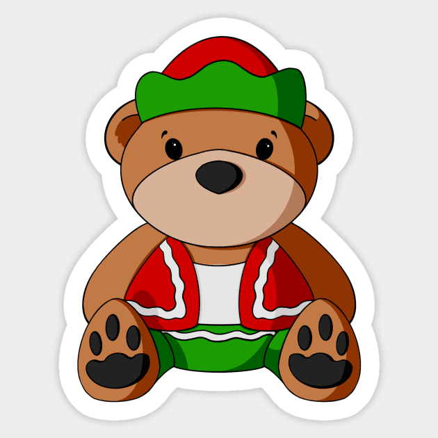 Elf Teddy Bear Bear Sticker TeePublic